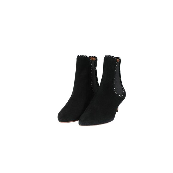 Aquazzura Womens Jicky 45 Black Suede Ankle Booties US 9.5 EU 39.5 Pearl Studded - Picture 3 of 11